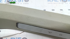 Front left inner door sill plate for Volvo XC90 16-25, grey with chrome insert and backlight, scratches, dry cleanable
