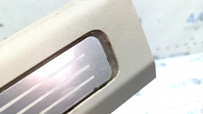 Front right inner door sill plate for Volvo XC90 16-25, grey with chrome insert and backlight, scratches, dry cleanable, water contact