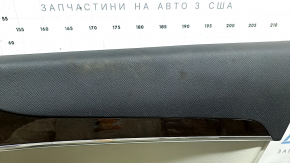 Door trim, rear right card, Volvo XC90 16-20, gray, gray leather insert, gray leather armrest, with handle, wood insert with chrome molding, scratches on the insert, ready for dry cleaning
