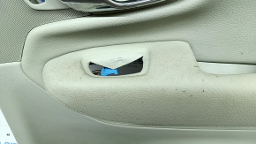 Door trim, rear right card, Volvo XC90 16-20, gray, gray leather insert, gray leather armrest, with handle, wood insert with chrome molding, scratches on the insert, ready for dry cleaning