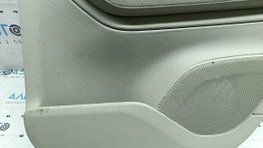 Door trim, rear right card, Volvo XC90 16-20, gray, gray leather insert, gray leather armrest, with handle, wood insert with chrome molding, scratches on the insert, ready for dry cleaning