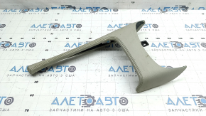 Front center console trim Volvo XC90 16-23 type 1, leather, gray, dry-cleanable