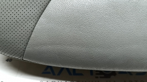 Driver's seat cushion upholstery for Kia Niro 17-22 HEV, PHEV, gray leather, with blue stitching, perforated, heated, for ventilation, worn, dented, needs cleaning, cracked