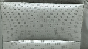 Driver's seat cushion upholstery for Kia Niro 17-22 HEV, PHEV, gray leather, with blue stitching, perforated, heated, for ventilation, worn, dented, needs cleaning, cracked