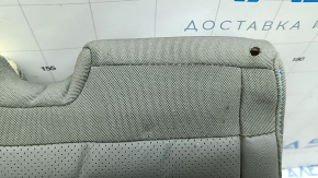 Driver's seat cushion upholstery for Kia Niro 17-22 HEV, PHEV, gray leather, with blue stitching, perforated, heated, for ventilation, worn, dented, needs cleaning, cracked