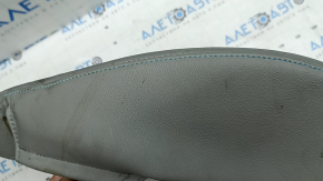 Driver's seat cushion upholstery for Kia Niro 17-22 HEV, PHEV, gray leather, with blue stitching, perforated, heated, for ventilation, worn, dented, needs cleaning, cracked