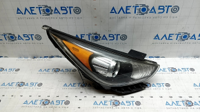 Front right headlight assembly Kia Niro 17-19 HEV, PHEV xenon, halogen turn signal + LED DRL, with bracket, needs polishing, cobwebs, sand, scratches, seal peeled off