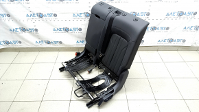 The back of the rear row of seats, 2nd row, left, Audi Q5 80A 21-25, black leather, mechanical, with a seat belt and armrest, a tear on the back side