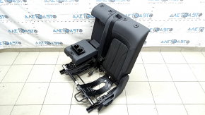 The back of the rear row of seats, 2nd row, left, Audi Q5 80A 21-25, black leather, mechanical, with a seat belt and armrest, a tear on the back side