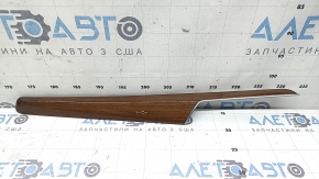 Door trim molding, rear right card, Audi Q5 80A 21-25, wood grain, brown walnut burl, broken fastener