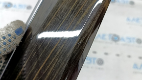 Right front panel trim BMW X5 G05 19-23 Fineline Stripe wood, with backlight, scratches, swollen chrome
