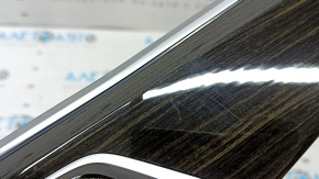 Right front panel trim BMW X5 G05 19-23 Fineline Stripe wood, with backlight, scratches, swollen chrome