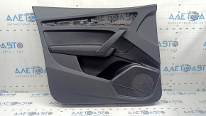 Door trim, front left card, Audi Q5 80A 21-25, black leather, black leather armrest, with overlays, worn