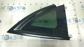 Rear left window, blind glass, Tesla Model Y 20-25, black molding, missing seal