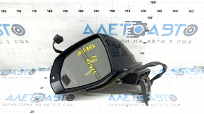 Left side mirror assembly Audi Q5 80A 18-25 8 pins, turn signal, BSM, heated, black, chips on turn signal