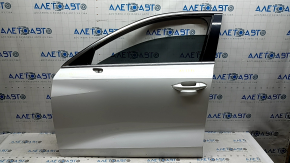 Front left door assembly Audi A3 22-26 chrome molding, white LY9C, bumps, scratches on the molding