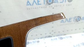 Right center console insert for Audi Q5 80A 18-25, brown walnut burl wood, scratches