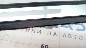 Outer front left door sill trim Audi Q5 80A 18-25 black with chrome, scratches, broken edges, scuffs