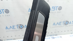 Outer front left door sill trim Audi Q5 80A 18-25 black with chrome, scratches, broken edges, scuffs