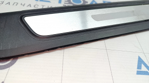 Outer front right door sill trim Audi Q5 80A 18-25 black with chrome, scratches, broken edges, scuffs, broken fastening
