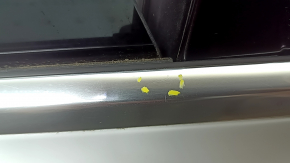 Rear left door assembly Audi A3 22-26 chrome molding, white LY9C, scratches on molding, bump