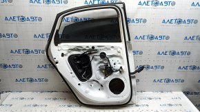 Rear left door assembly Audi A3 22-26 chrome molding, white LY9C, scratches on molding, bump