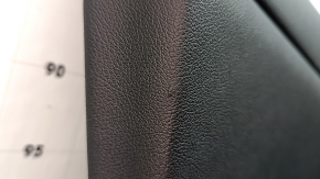 Door trim, front left card, BMW X5 G05 19-23, black leather, Fineline Stripe wood insert, black leather armrest, with handle and overlays, scratches, dents, needs cleaning, stitching is worn out