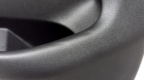 Door trim, front left card, BMW X5 G05 19-23, black leather, Fineline Stripe wood insert, black leather armrest, with handle and overlays, scratches, dents, needs cleaning, stitching is worn out