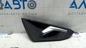 The inner rear right door handle of an Audi A3 22-26 is black, with a plug, scuffs, chrome is peeling, the mount is broken