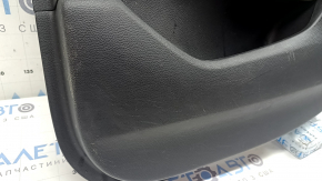 Door trim, rear right card, Honda Accord 19-22, black, with light gray leather insert, armrest, light gray leather, with button, with wood molding, scratches