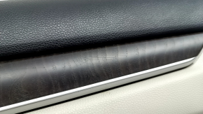 Door trim, rear right card, Honda Accord 19-22, black, with light gray leather insert, armrest, light gray leather, with button, with wood molding, scratches