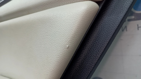 Door trim, rear right card, Honda Accord 19-22, black, with light gray leather insert, armrest, light gray leather, with button, with wood molding, scratches