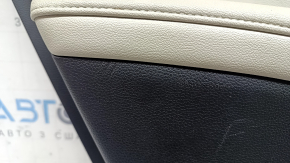 Door trim, rear left, Honda Accord 19-22, black, with light gray leather insert, armrest, light gray leather, with button, with wood molding, scratches