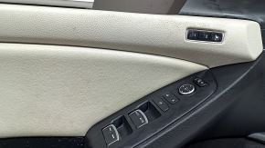 Door trim, front left, Honda Accord 20-22, memory, black, with light gray leather insert, light gray leather armrest, with wood molding, with buttons, scratches, dry-cleanable