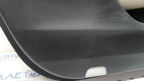Door trim, front left, Honda Accord 20-22, memory, black, with light gray leather insert, light gray leather armrest, with wood molding, with buttons, scratches, dry-cleanable