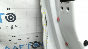 Bare front left door Honda Accord 18-22 white NH-883P, with upper chrome molding, dented, scuffed