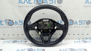 Naked steering wheel Honda Accord 18-22 black leather, with overlay and wiring, scratches, worn