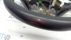 Naked steering wheel Honda Accord 18-22 black leather, with overlay and wiring, scratches, worn
