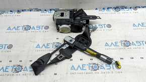 Driver's seat belt with squib and tensioner Audi A3 23-26 black, needs cleaning, rust, oxidation