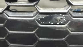 Radiator grill Audi A3 22-26 dark chrome, with emblem, scratches on chrome, crack on license plate mount