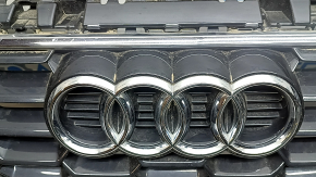 Radiator grill Audi A3 22-26 dark chrome, with emblem, scratches on chrome, crack on license plate mount