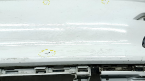 Bare rear bumper Audi A3 22-24 without parking sensors, white, without plug, scratches, bumps, broken fasteners