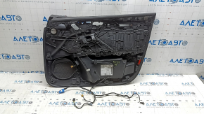 Door trim, front left card, Audi A3 22-26, black leather, structure, armrest, black leather, without molding, scuffs, bump