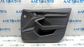 Door trim, front right card, Audi A3 22-26, black leather, structure, armrest, black leather, without molding, worn