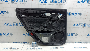 Door trim, rear right card, Audi A3 22-26, black leather, structure, armrest, black leather, without molding, abrasions, scratches