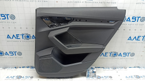 Door trim, rear right card, Audi A3 22-26, black leather, structure, armrest, black leather, without molding, abrasions, scratches