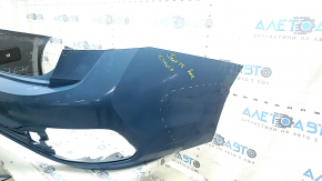 Bare rear bumper VW Jetta 22-26 blue, scratches, scuffed, cracked, broken fasteners, missing fastener fragments, deformed fasteners