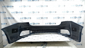 Bare rear bumper VW Jetta 22-26 blue, scratches, scuffed, cracked, broken fasteners, missing fastener fragments, deformed fasteners