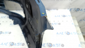 Bare rear bumper VW Jetta 22-26 blue, scratches, scuffed, cracked, broken fasteners, missing fastener fragments, deformed fasteners