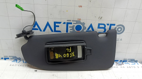 Left sun visor Volvo XC60 18-26 black, without hook, with backlight, needs cleaning, scratches